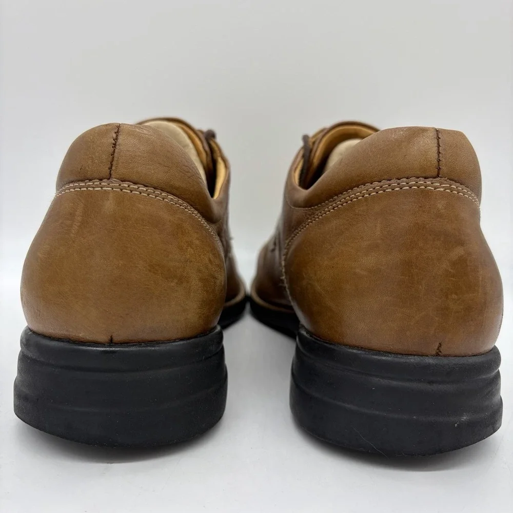 Johnston Murphy Mens 14 Shoes Shuler Bicycle Oxford Tan Sheepskin Lined 20-7223